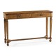 Empire style walnut two drawer console