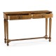 Empire style walnut two drawer console