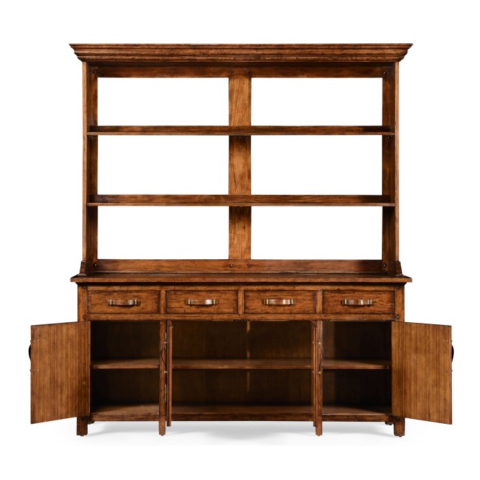 Heavily Distressed Parquet Welsh Dresser with Strap Handles