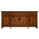 Heavily distressed parquet sideboard with strap handles