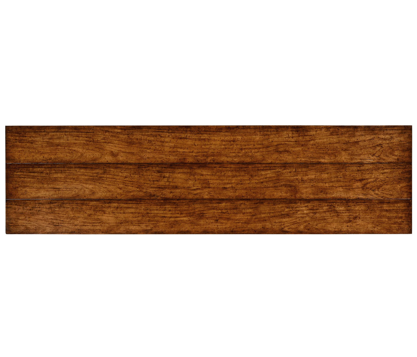 Heavily distressed parquet sideboard with strap handles