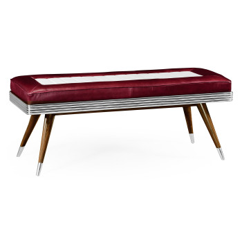 50's Americana Leather Bench