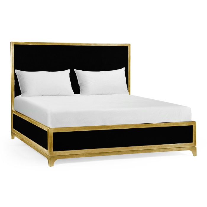 British Navy & Gold Cali King Bed