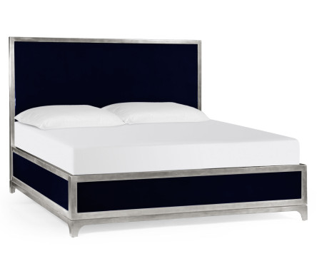 British Navy & Silver UK King Bed