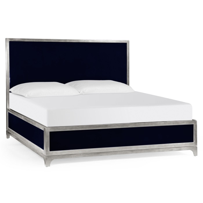 British Navy & Silver Cali King Bed
