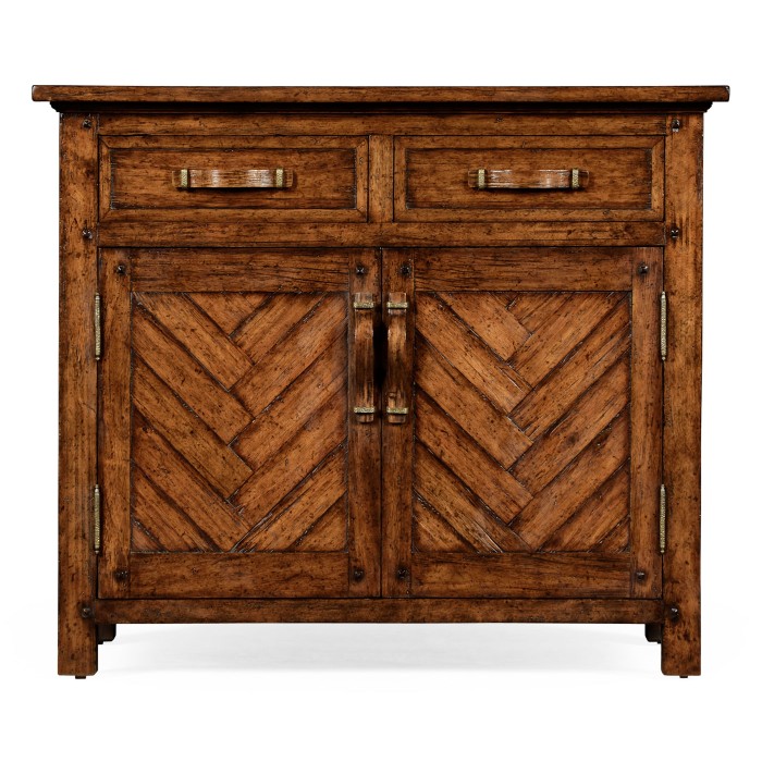 Plank Walnut Cabinet with Strap Handles