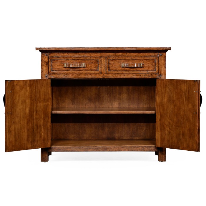 Plank Walnut Cabinet with Strap Handles