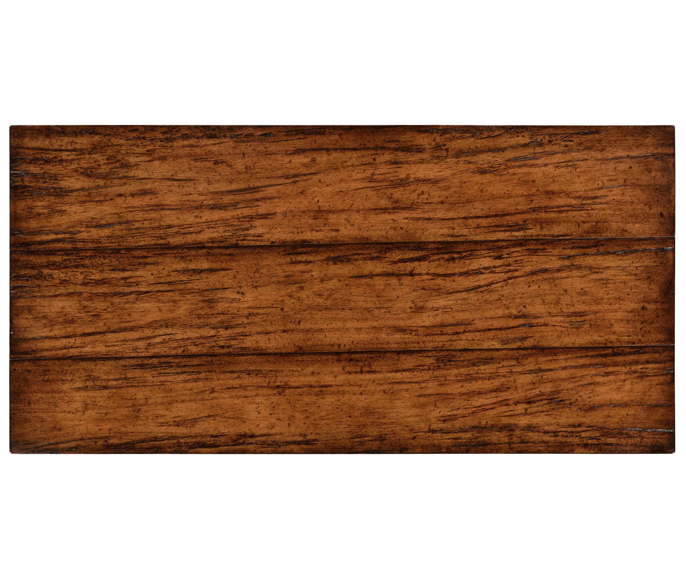 Plank walnut cabinet or dresser base with strap handles