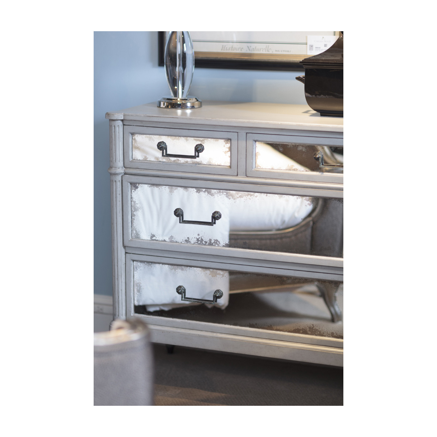 Grey Painted And Antiqued Chest of Drawers