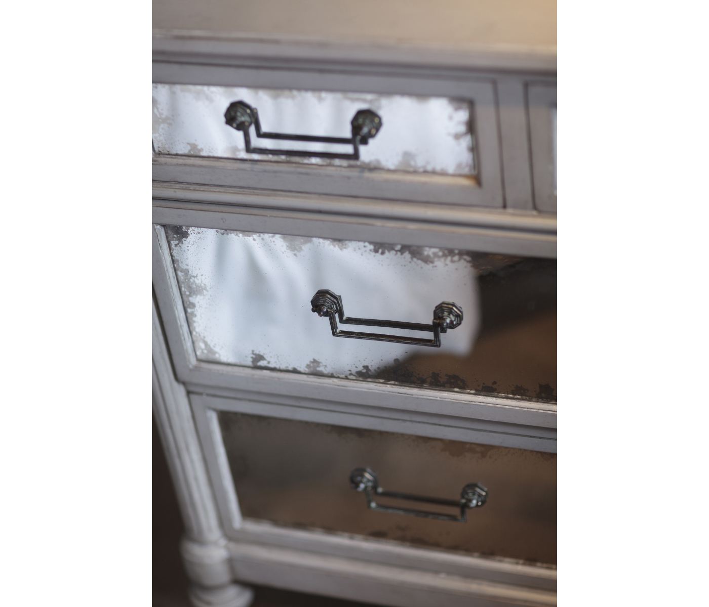 Grey Painted And Antiqued Chest of Drawers