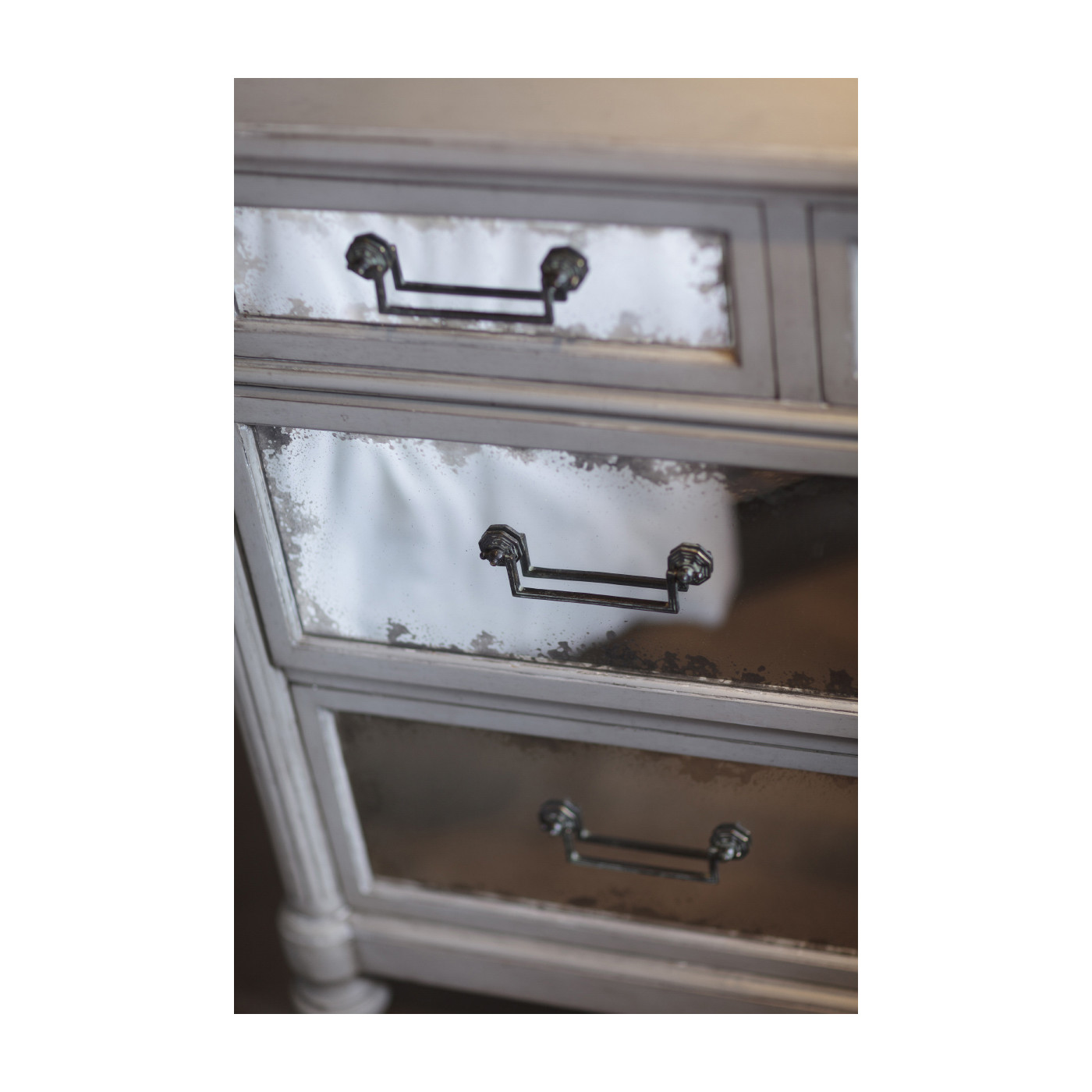 Grey Painted And Antiqued Chest of Drawers