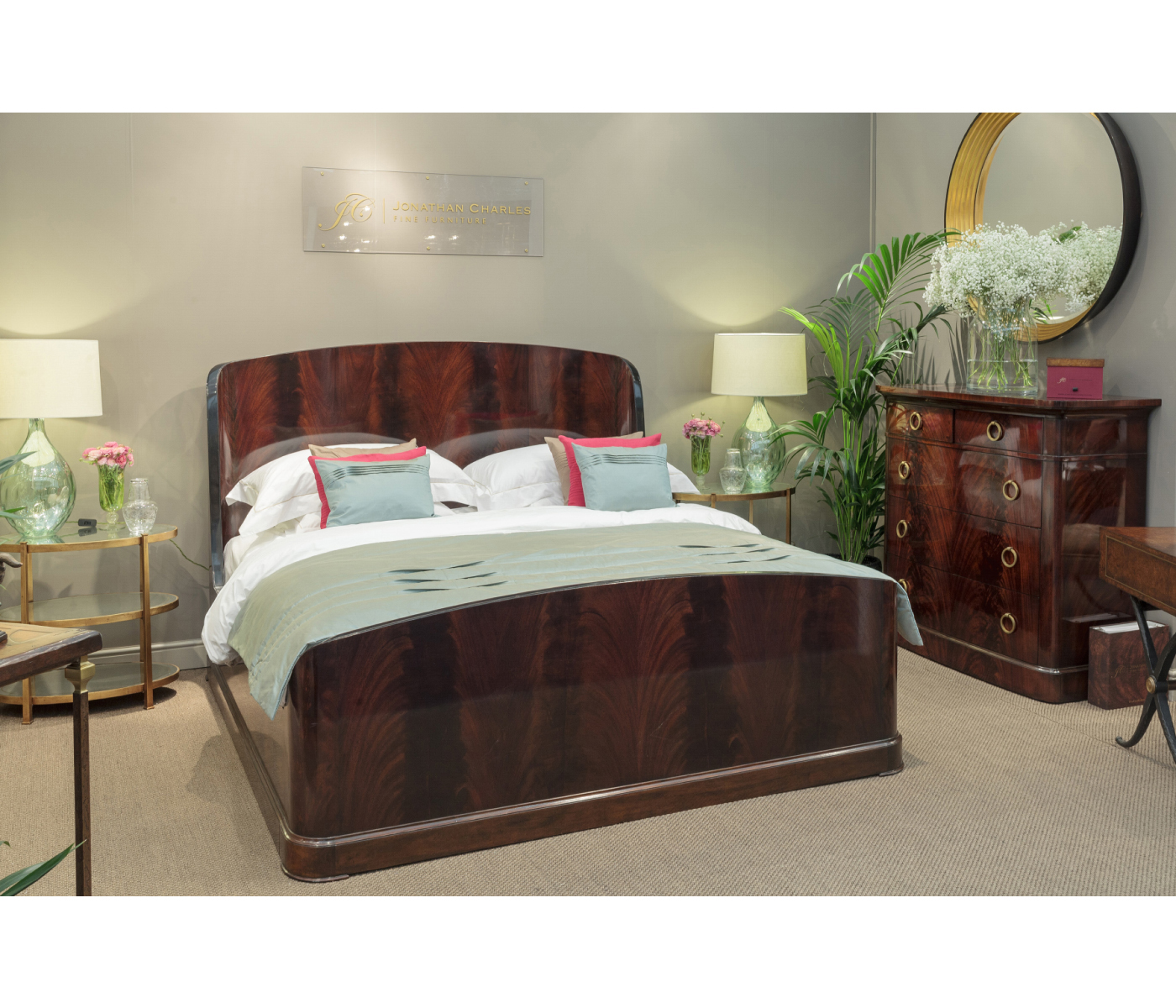 Biedermeier Mahogany Cali King Bed
