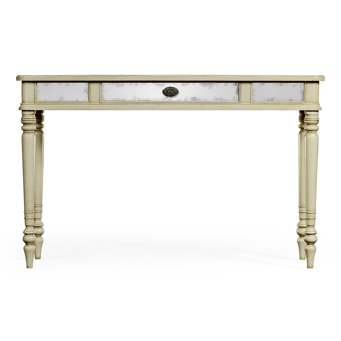 Grey painted and églomisé console