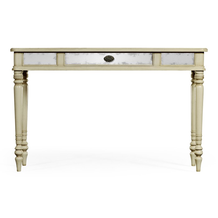 Grey painted and églomisé console