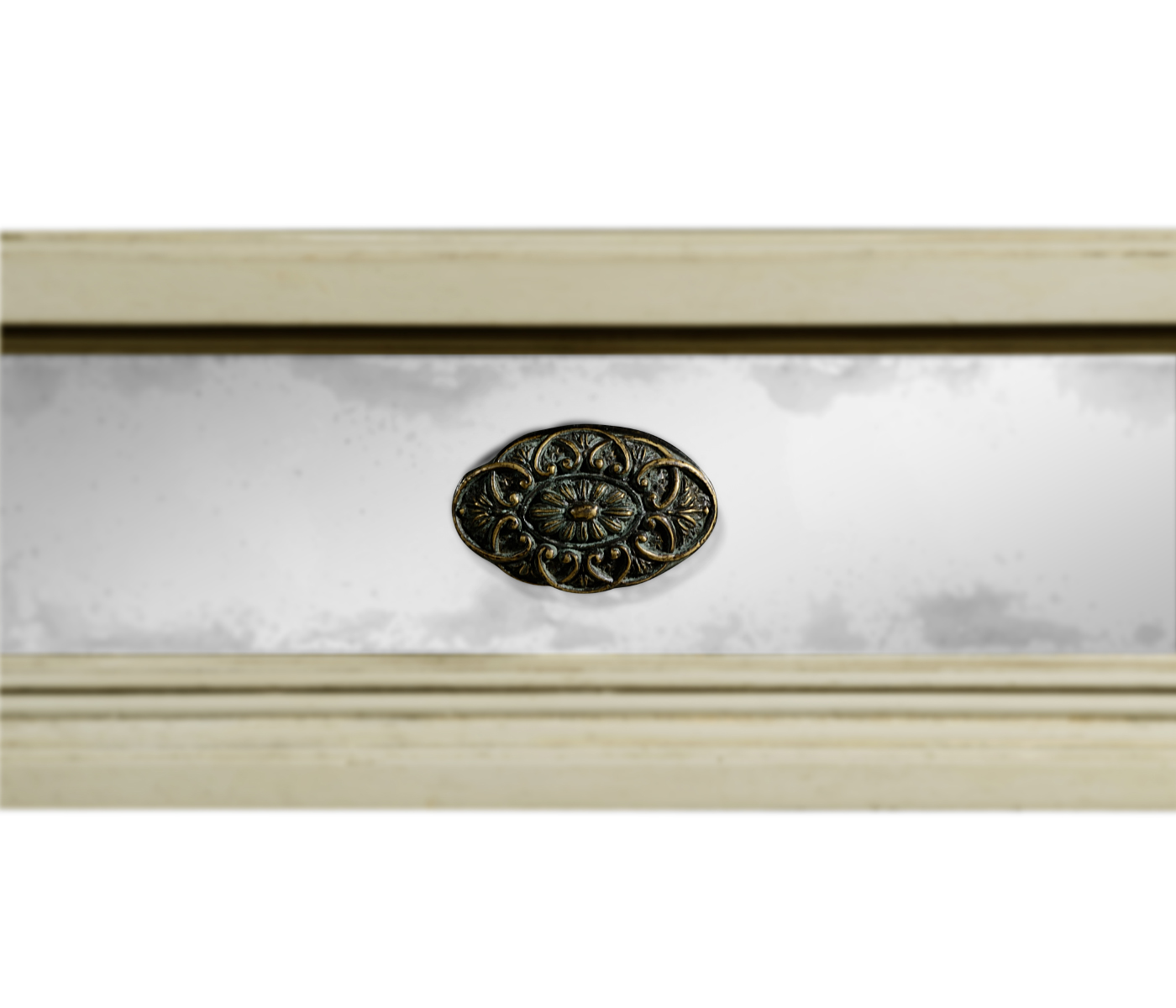 Grey painted and églomisé console