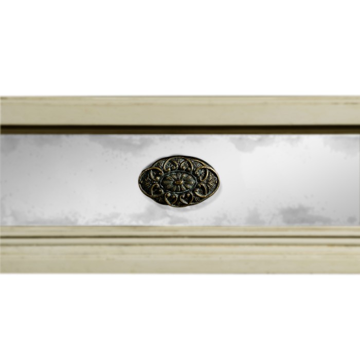 Grey painted and églomisé console