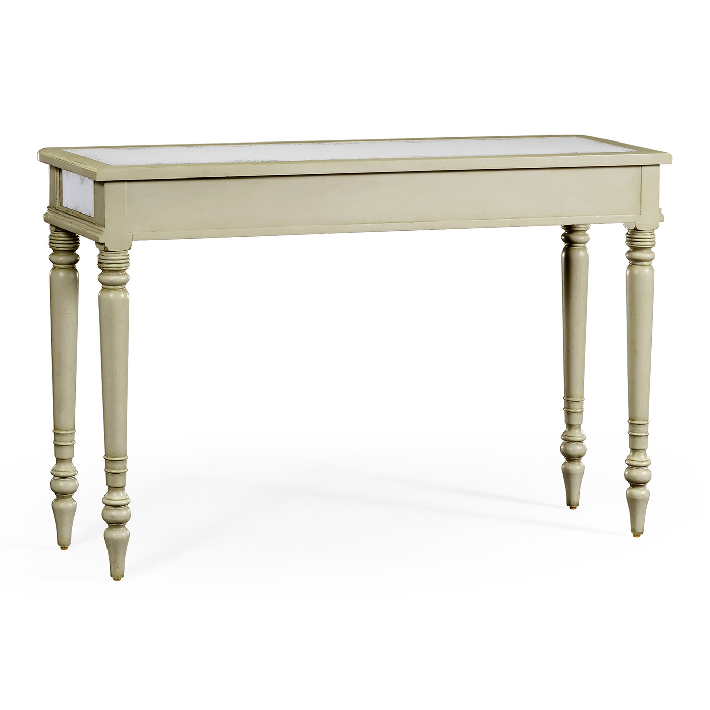 Grey painted and églomisé console