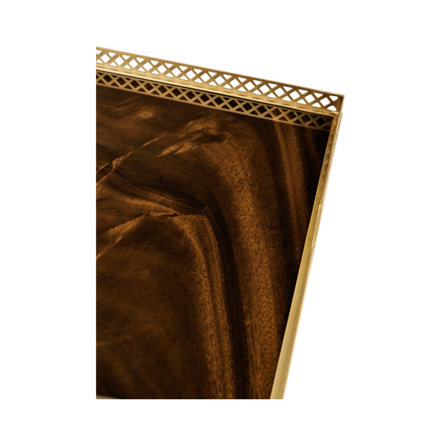 French style Mahogany console with brass gallery