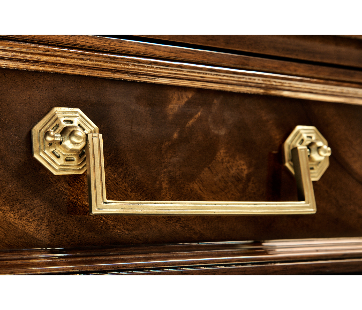 French style Mahogany console with brass gallery