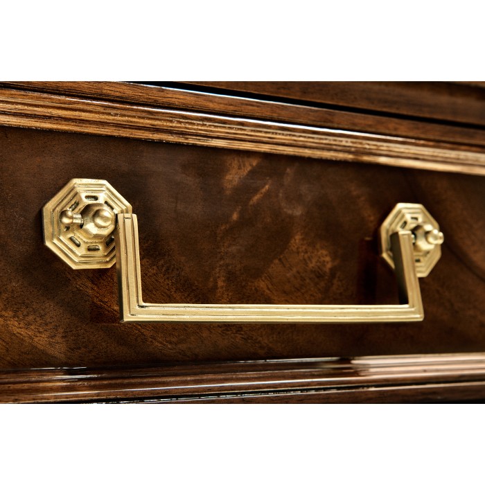 French style Mahogany console with brass gallery