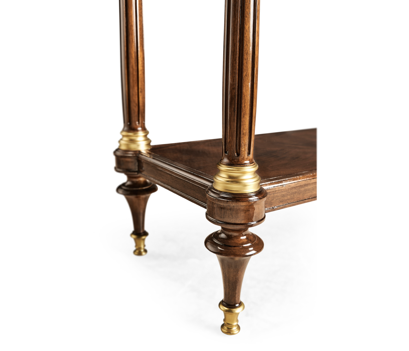 French style Mahogany console with brass gallery