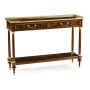 French style Mahogany console with brass gallery