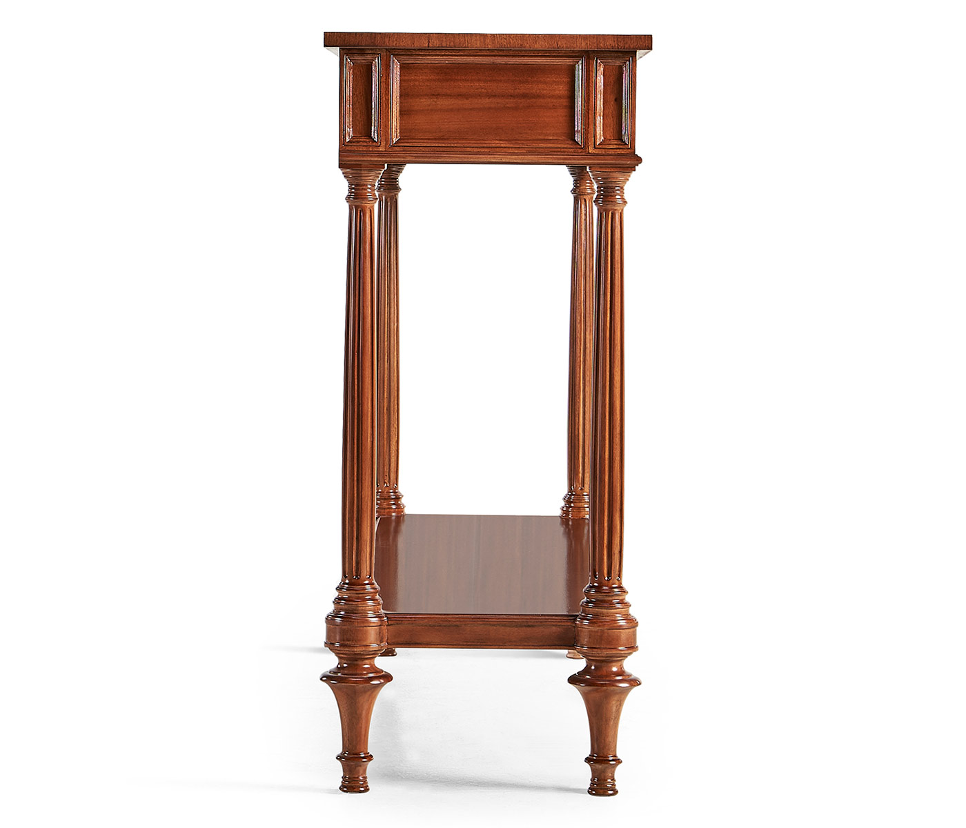 French style Mahogany console with brass gallery