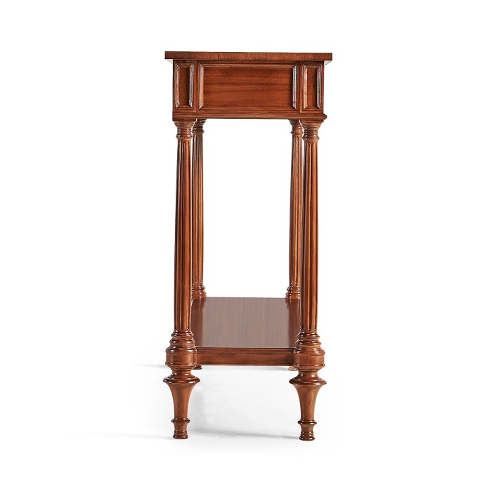 French style Mahogany console with brass gallery