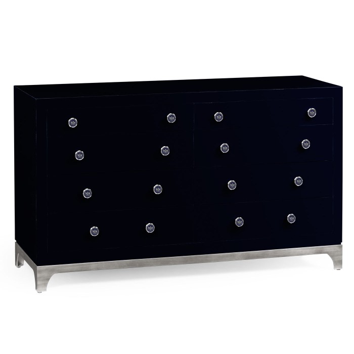 British Navy & Silver Double Low Chest 