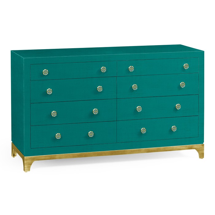 Peacock & Gold Double Low Chest