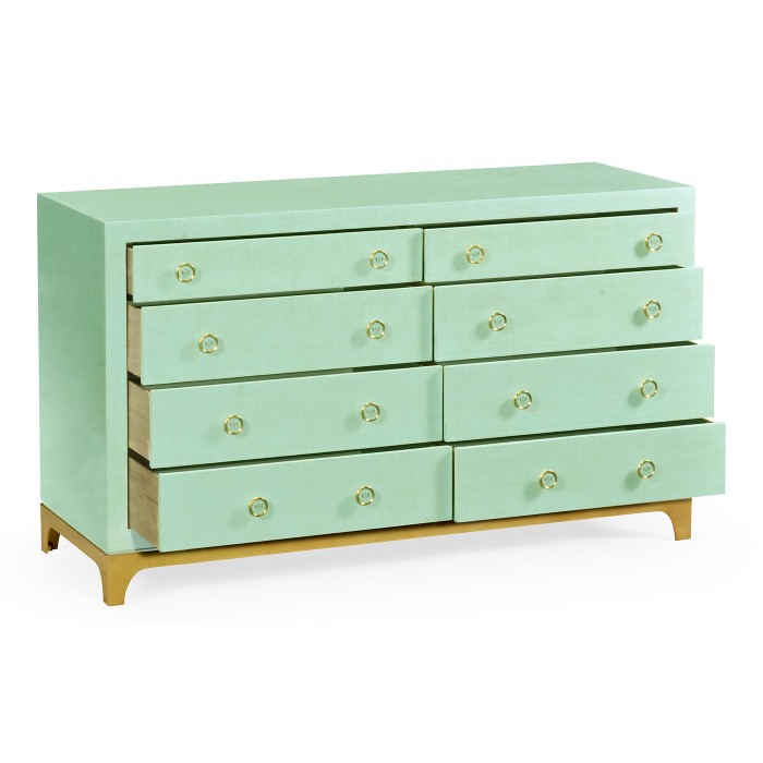 Robin's Egg & Gold Double Low Chest 
