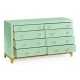 Robin's Egg & Gold Double Low Chest 