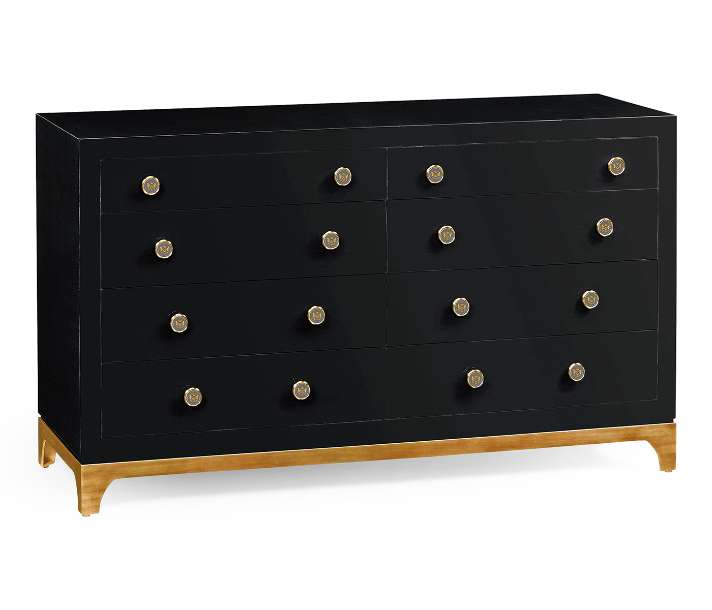 British Navy & Gold Double Low Chest