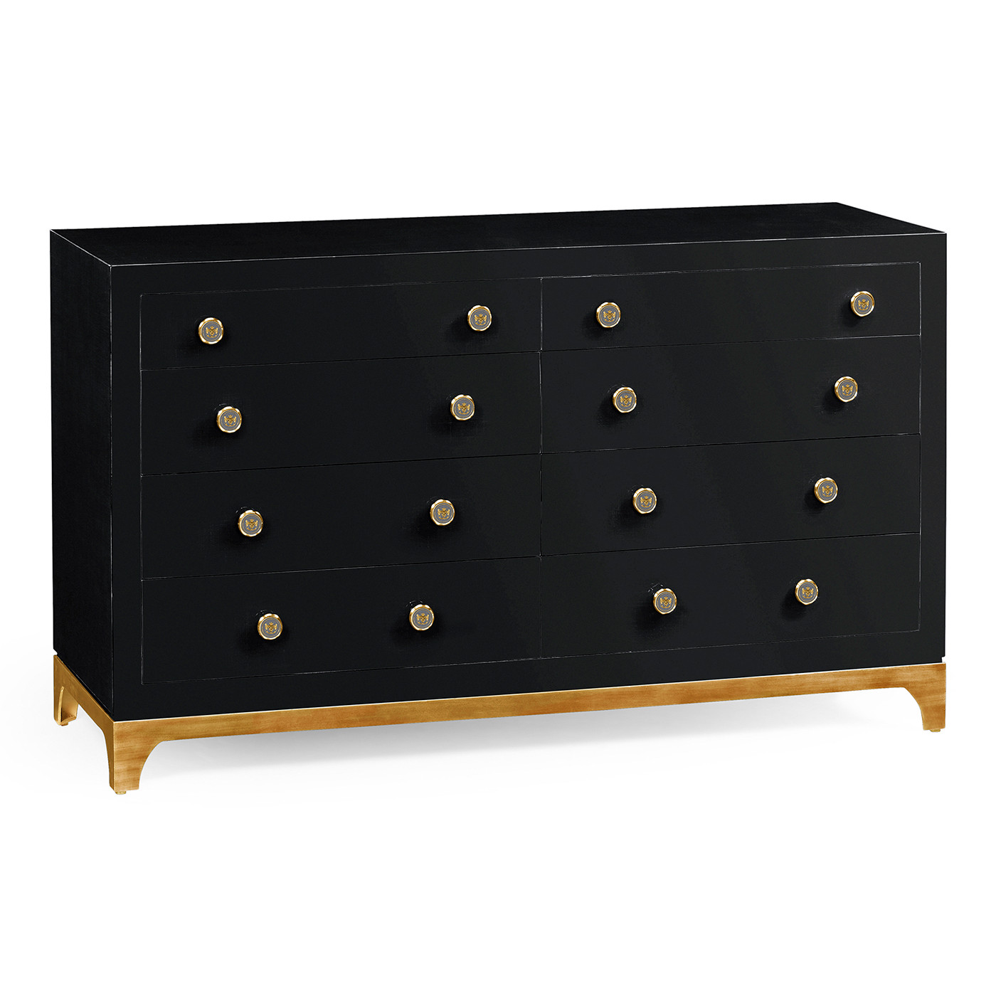 British Navy & Gold Double Low Chest