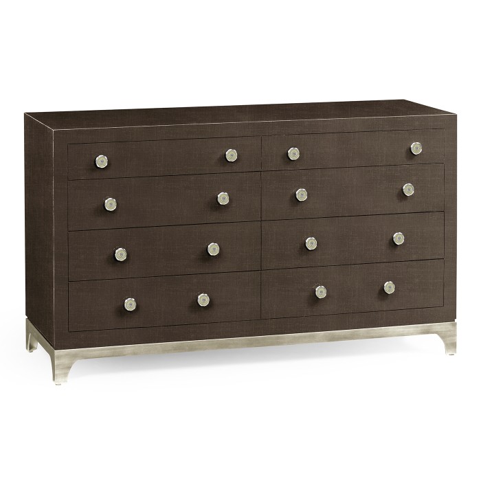 Coffee & Silver Double Low Chest