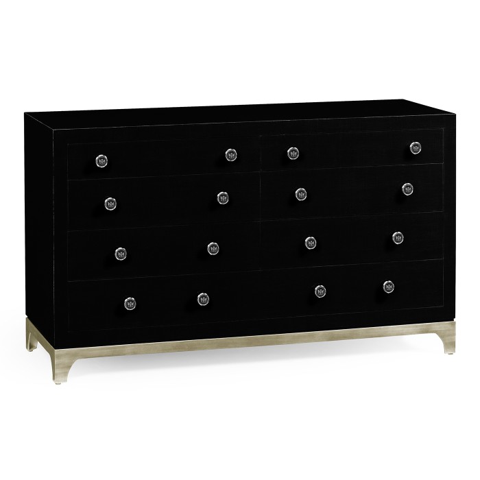 Noir & Silver Double Low Chest 