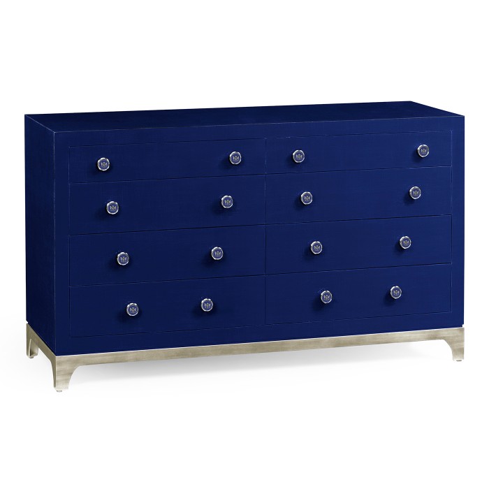 Royal Navy & Silver Double Low Chest 