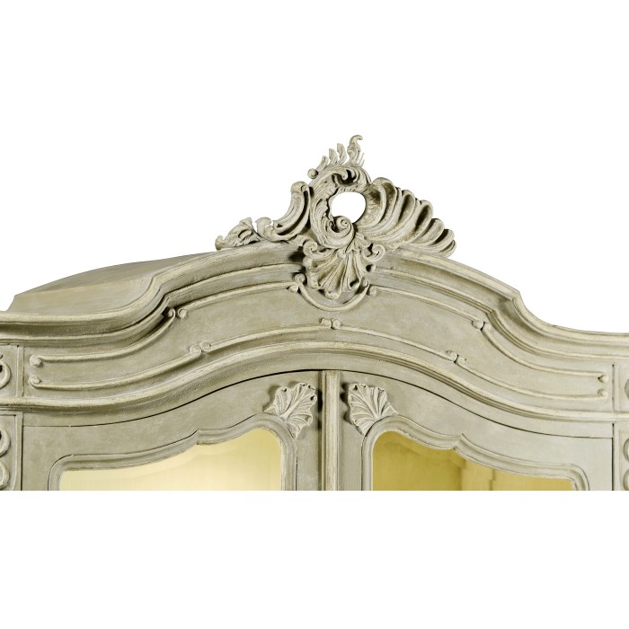 French Provincial Grey Glazed Display Cabinet