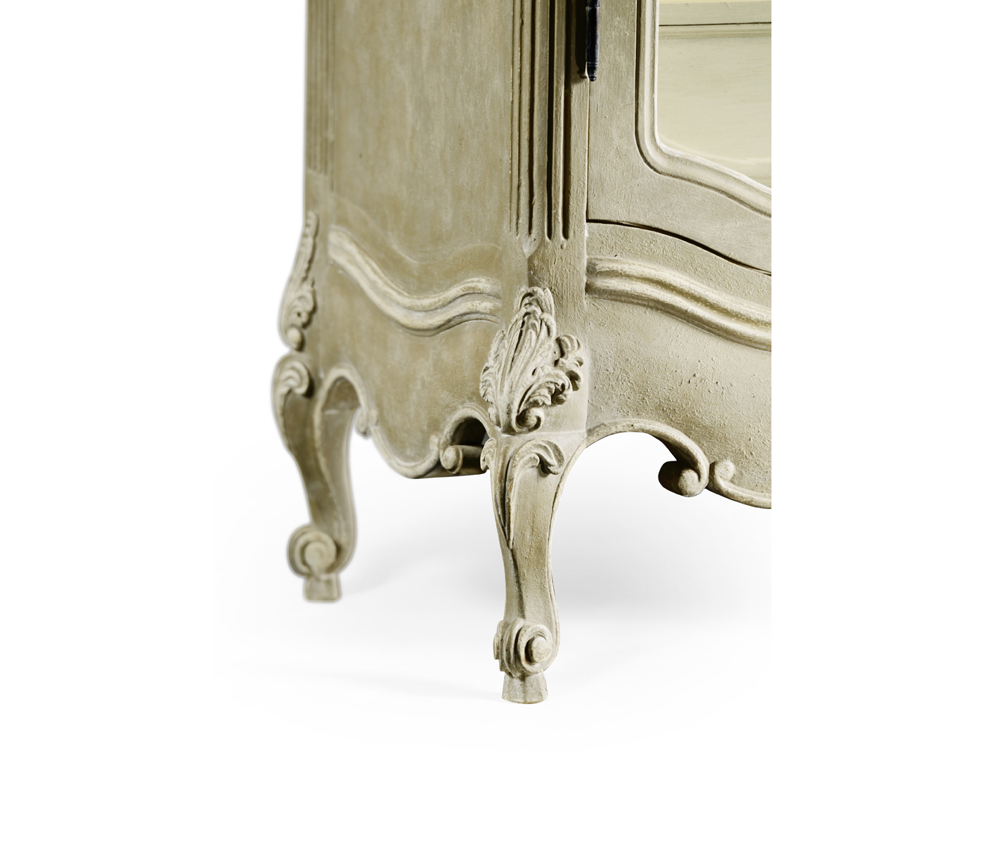 French Provincial Grey Glazed Display Cabinet