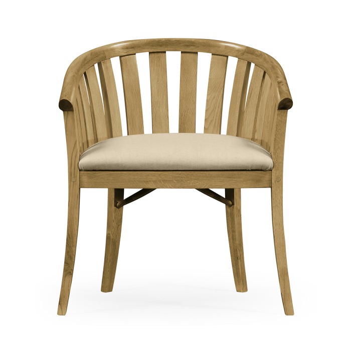 Natural Oak Tub Chair, Upholstered in MAZO