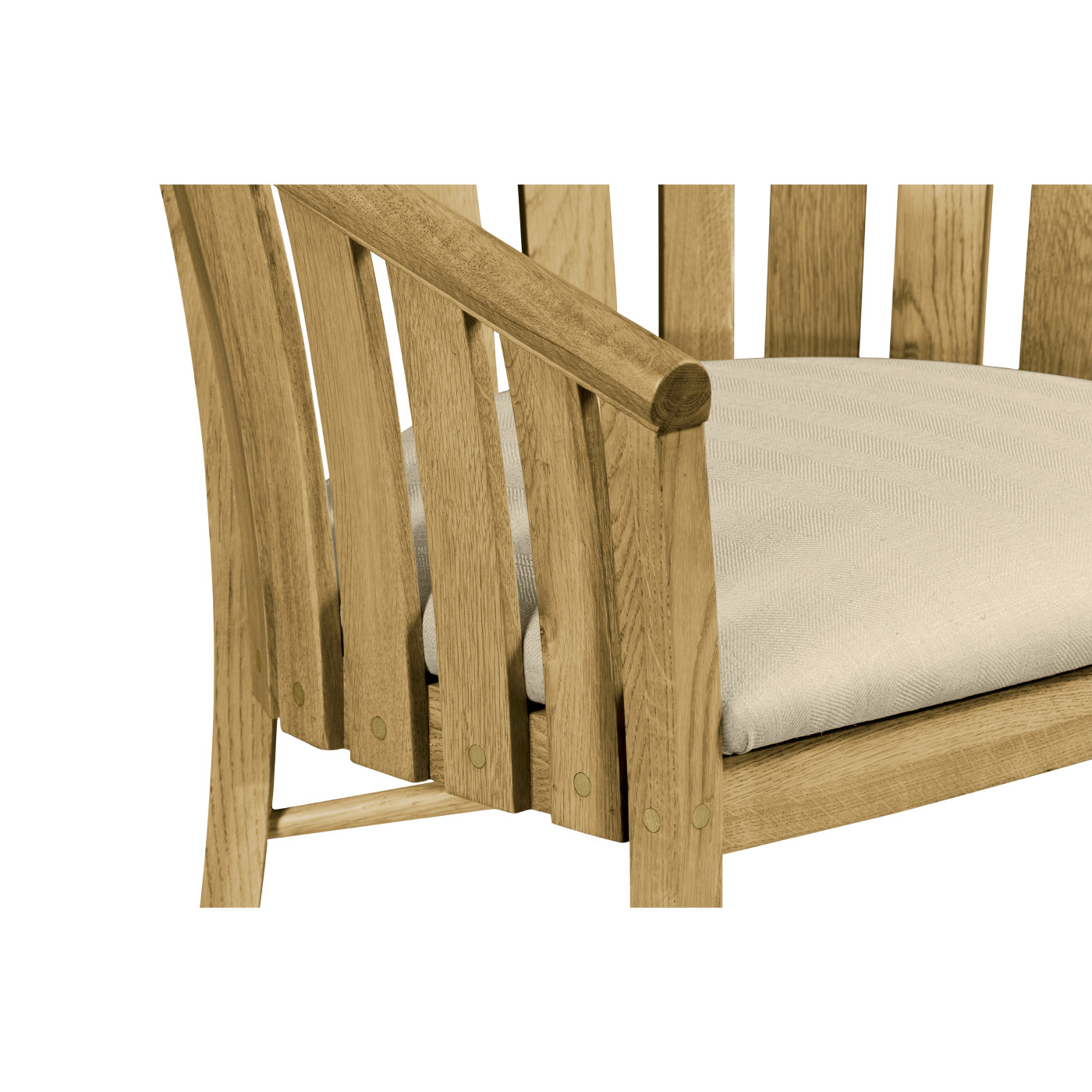 Natural Oak Tub Chair, Upholstered in MAZO