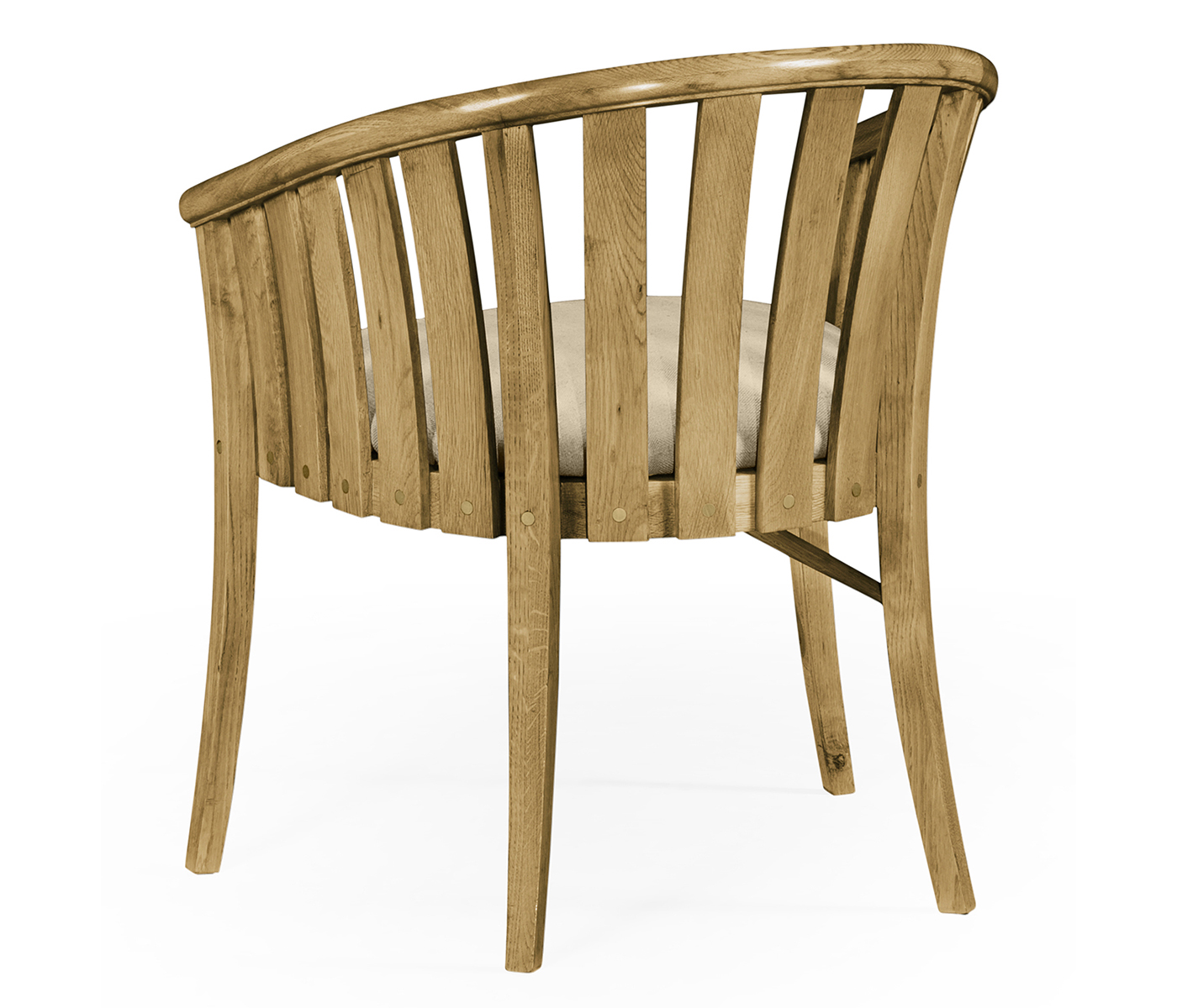 Natural Oak Tub Chair, Upholstered in MAZO