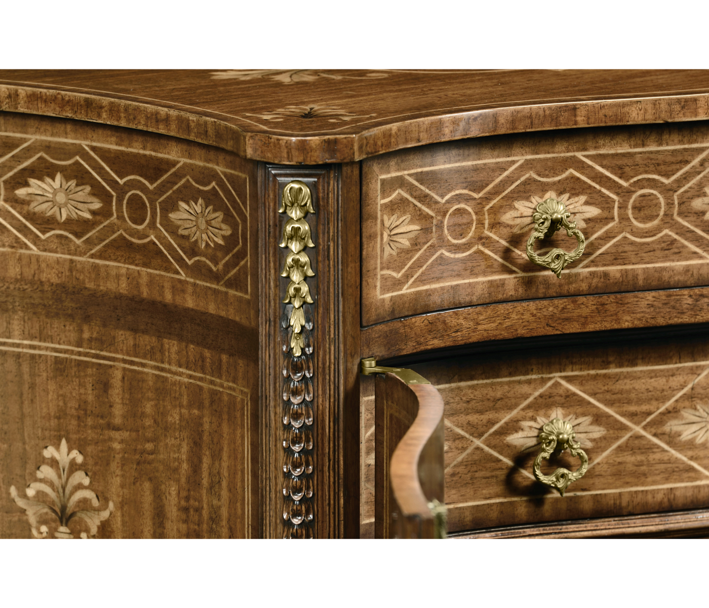 Chippendale style commode with fine inlay