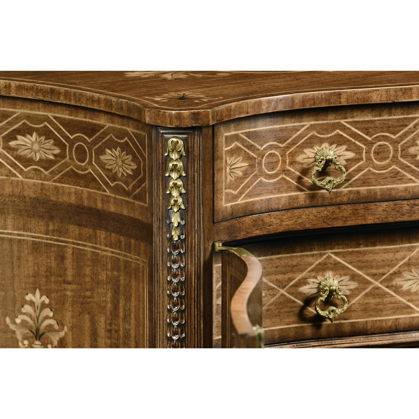 Chippendale style commode with fine inlay