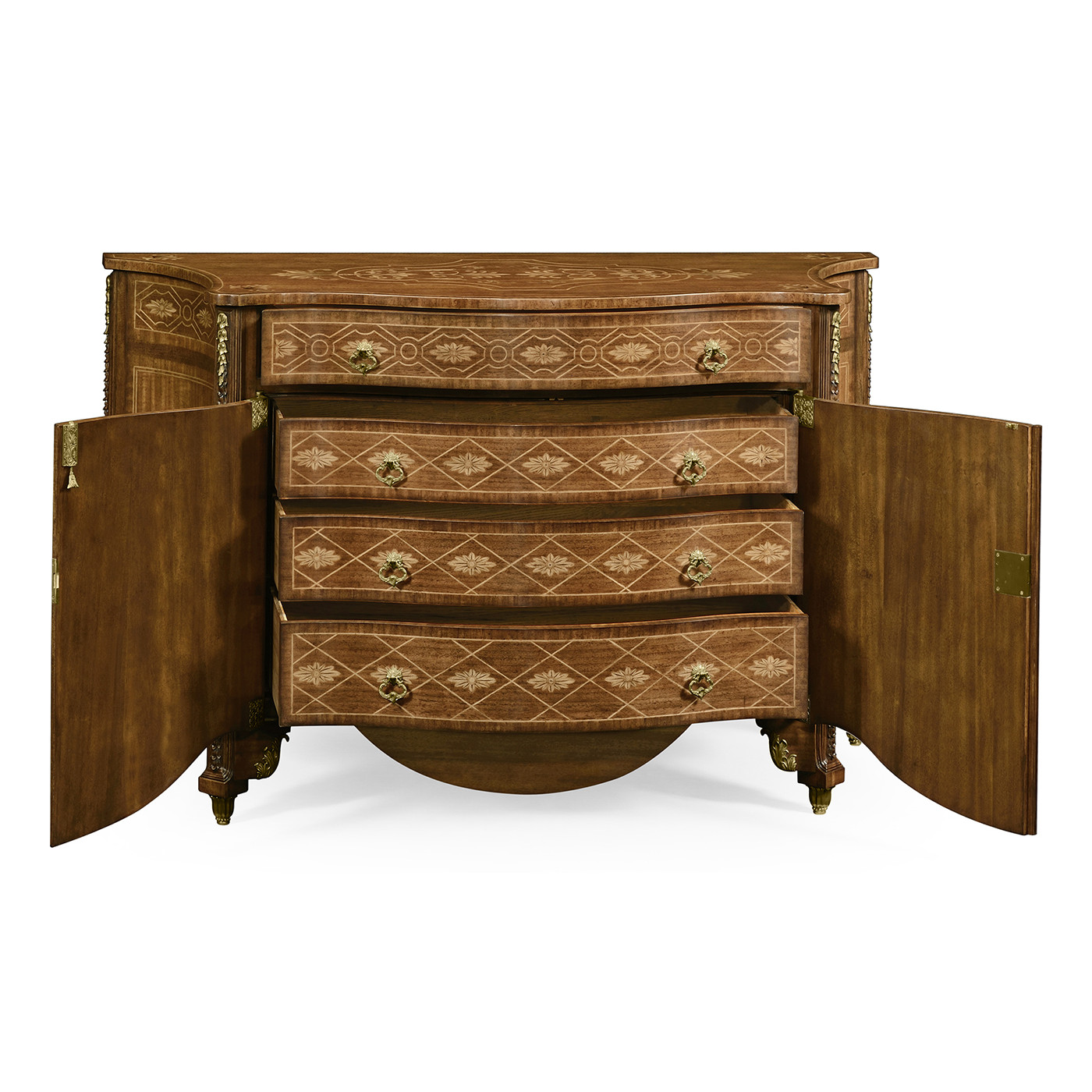 Chippendale style commode with fine inlay