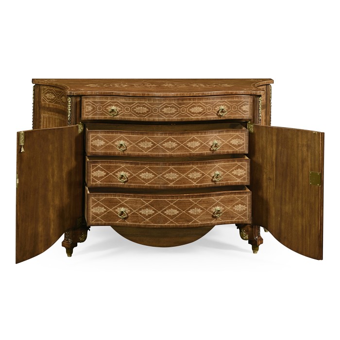 Chippendale style commode with fine inlay