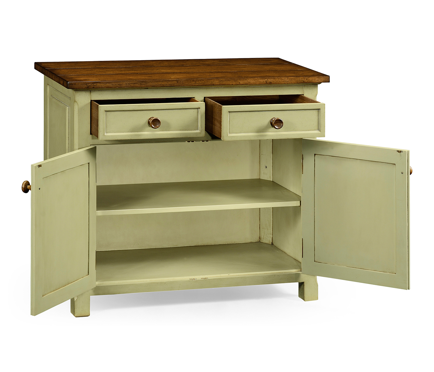 Gustavian style two door cupboard with drawers