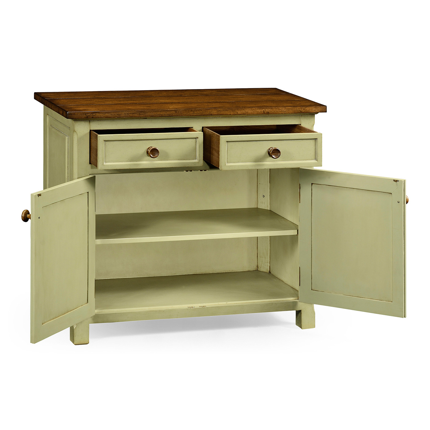 Gustavian style two door cupboard with drawers