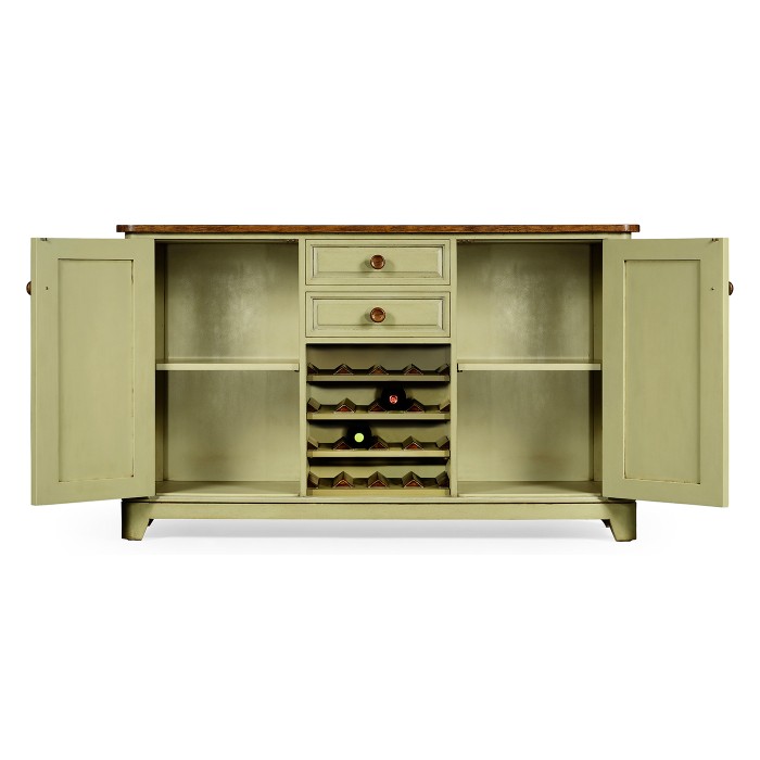 Gustavian style sideboard with wine rack