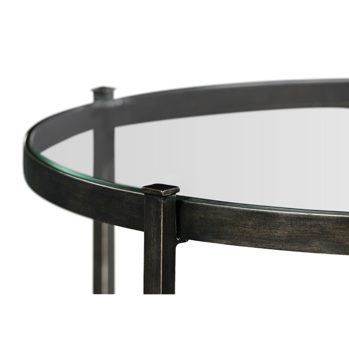 Distressed Bronze Three Tier Table